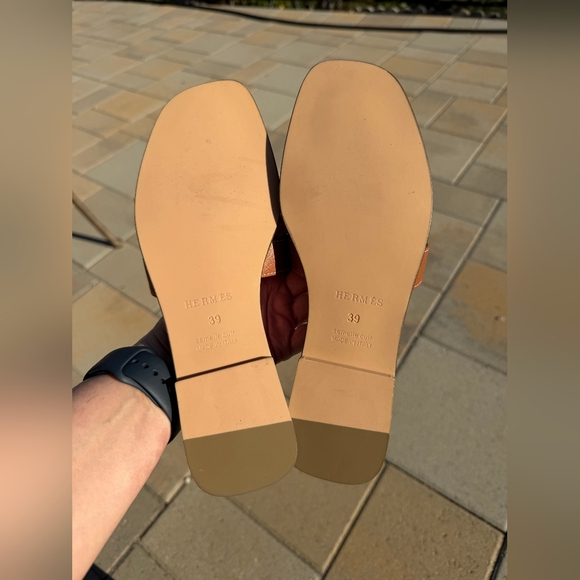 Hermes Tan Leather Sandals - Picture 4 of 5